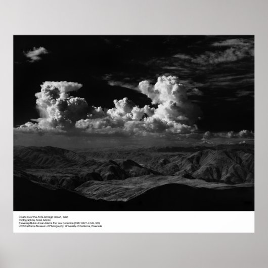 Clouds Over the Desert, 1965, door Ansel Adams Poster (Voorkant)