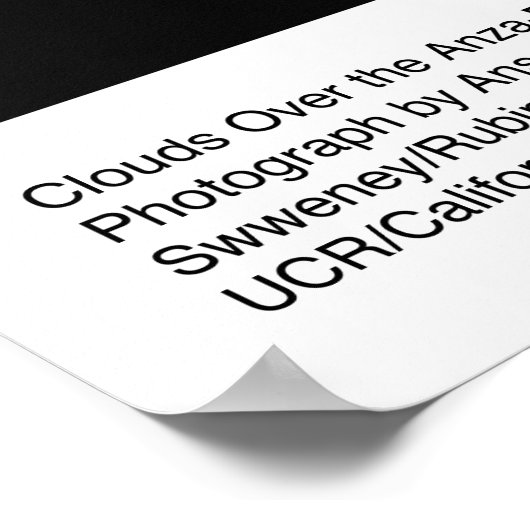 Clouds Over the Desert, 1965, door Ansel Adams Poster (Hoek)