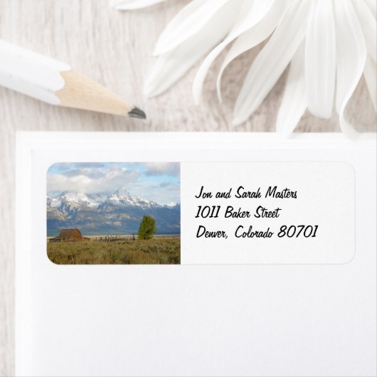 Clouds Over The Tetons Retour Address Label (Insitu)