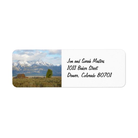Clouds Over The Tetons Retour Address Label (Voorkant)