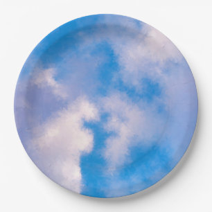 Clouds Paper Borden 9 inch Papieren Bordje