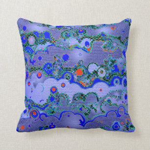 Clouds Periwinkle en Oranje Pillow Kussen