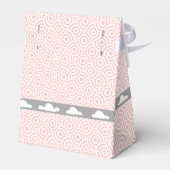 Clouds Pink Wedding Favor Box Monogram Namen Bedankdoosjes (Achterkant)