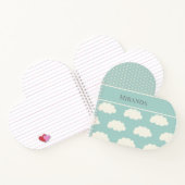 Clouds Polka Dots Green Jouw naam Pastel Notitieboek (Binnen)