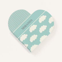 Clouds Polka Dots Green Jouw naam Pastel