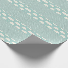 Clouds Polka Dots Green Stripe Cadeaupapier