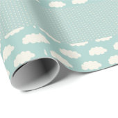 Clouds Polka Dots Green Stripe Cadeaupapier (Rol Hoek)