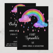 *~* Clouds Rainbow Rain druppelt Uitnodiging voor  (Voorkant / Achterkant)