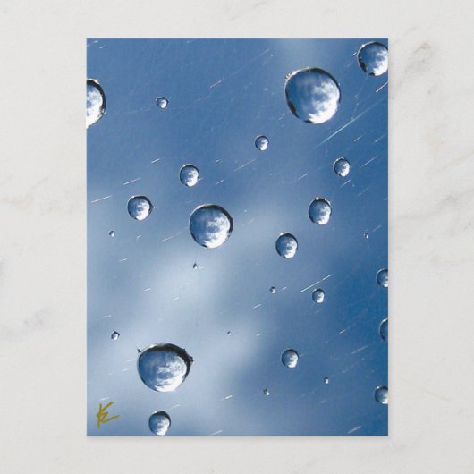 Clouds Reflected in Dew Drops Against Blue Sky Briefkaart (Voorkant)