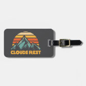 Clouds Rest Mountain Yosemite Retro Turquoise Bagagelabel (Voorkant horizontaal)