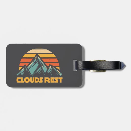 Clouds Rest Mountain Yosemite Retro Turquoise Bagagelabel (Achterkant horizontaal)