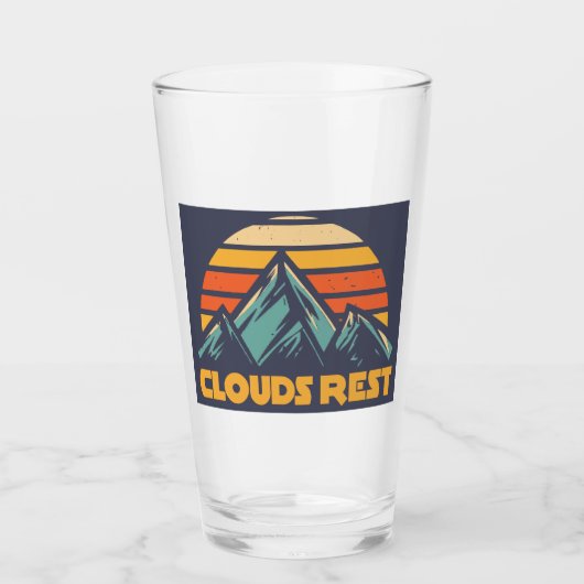 Clouds Rest Mountain Yosemite Retro Turquoise Glas (Voorkant)
