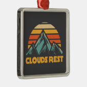 Clouds Rest Mountain Yosemite Retro Turquoise Metalen Ornament (Rechts)