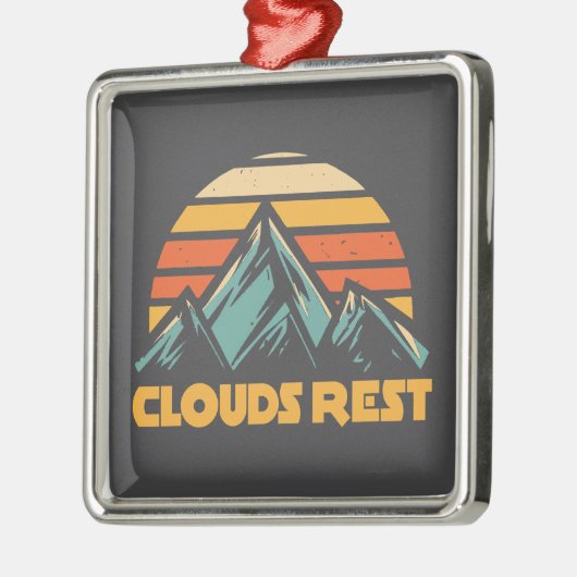 Clouds Rest Mountain Yosemite Retro Turquoise Metalen Ornament (Links)