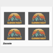 Clouds Rest Mountain Yosemite Retro Turquoise Rechthoekige Sticker (Vel)