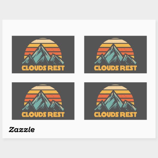 Clouds Rest Mountain Yosemite Retro Turquoise Rechthoekige Sticker (Vel)