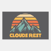 Clouds Rest Mountain Yosemite Retro Turquoise Rechthoekige Sticker (Voorkant)