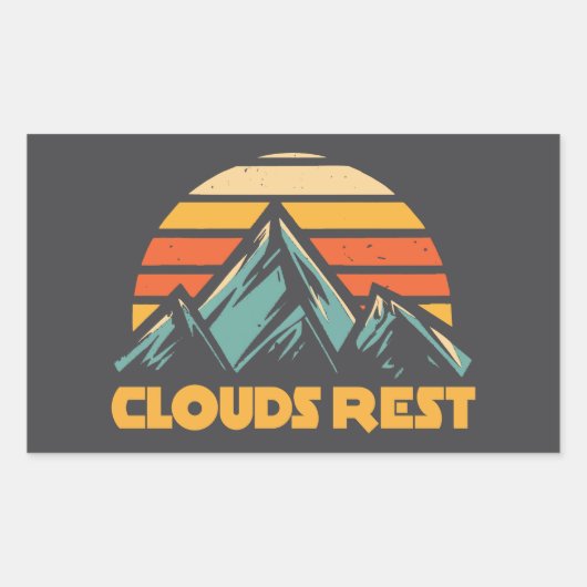 Clouds Rest Mountain Yosemite Retro Turquoise Rechthoekige Sticker (Voorkant)