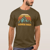 Clouds Rest Mountain Yosemite Retro Turquoise T-shirt (Voorkant)