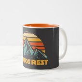 Clouds Rest Mountain Yosemite Retro Turquoise Tweekleurige Koffiemok (Voorkant rechts)
