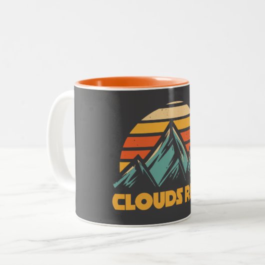 Clouds Rest Mountain Yosemite Retro Turquoise Tweekleurige Koffiemok (Voorkant links)