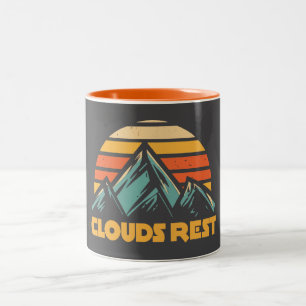 Clouds Rest Mountain Yosemite Retro Turquoise Tweekleurige Koffiemok