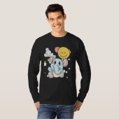 Clouds Safari Africa Zoo Animal Cute Baby Elepha T-shirt (Voorkant volledig)