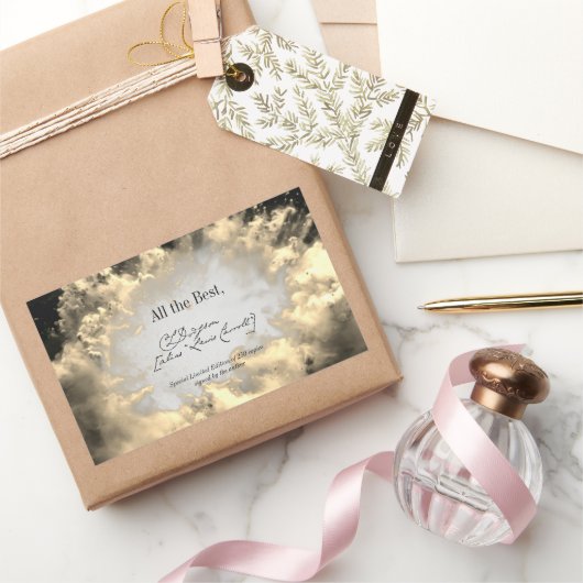 Clouds Signature Auteur BookPlate Sjabloon Rechthoekige Sticker (Geschenken)