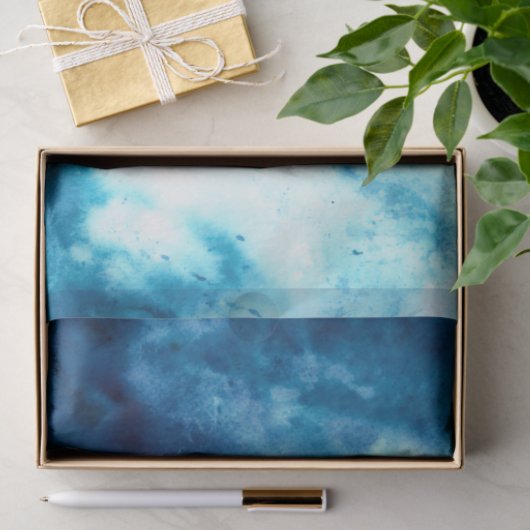 Clouds Sky Abstracte Waterverf 10x15 loskoppelen Tissuepapier (Geschenk)