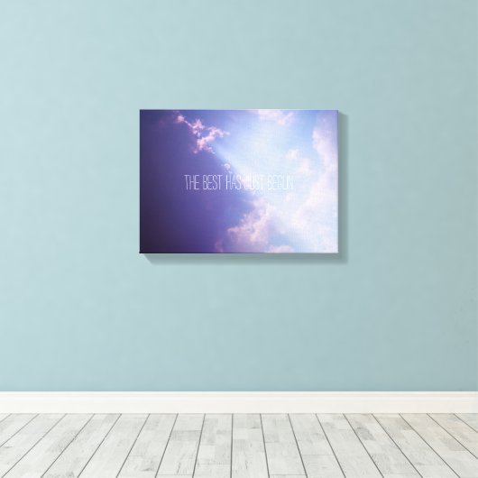 Clouds Sky Foto Inspirerend citaat Aangepaste teks Canvas Afdruk (Insitu (Houten vloer))