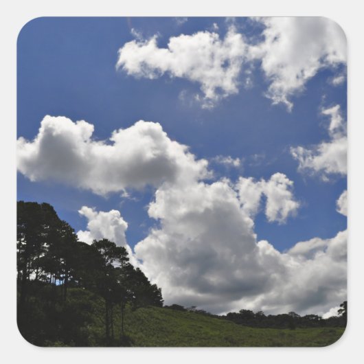 Clouds Sky Landscape Natuur Vierkante Sticker (Voorkant)