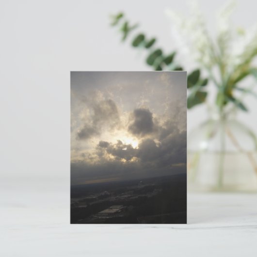 Clouds Sky Sunlight Silver Lining Cloudy Landschap Briefkaart (Staand voorkant)