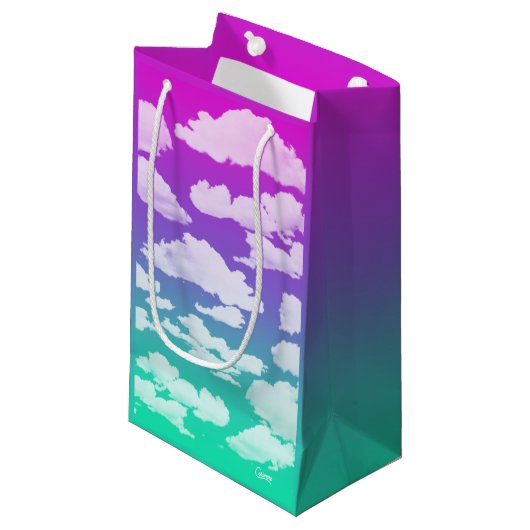 Clouds - Small Gift Bag Klein Cadeauzakje (Voorkant Gekanteld)