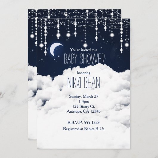 Clouds Sterrennacht Sky Celestial Kaart (Voorkant / Achterkant)