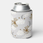 Clouds, sun, and moon, minimalistic pattern. blikjeskoeler (Blikje Achterkant)