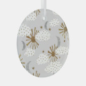 Clouds, sun, and moon, minimalistic pattern. glas ornament (Voorkant Rechts)