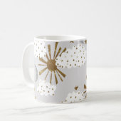 Clouds, sun, and moon, minimalistic pattern. koffiemok (Voorkant links)