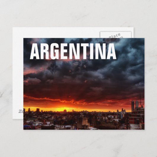 Clouds, Sunset and Red Briefkaart (Voorkant / Achterkant)