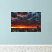 Clouds, Sunset and Red Canvas Afdruk (Insitu (Houten vloer))