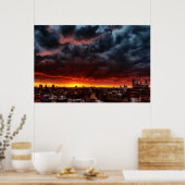 Clouds, Sunset and Red Poster (Keuken)