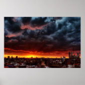 Clouds, Sunset and Red Poster (Voorkant)