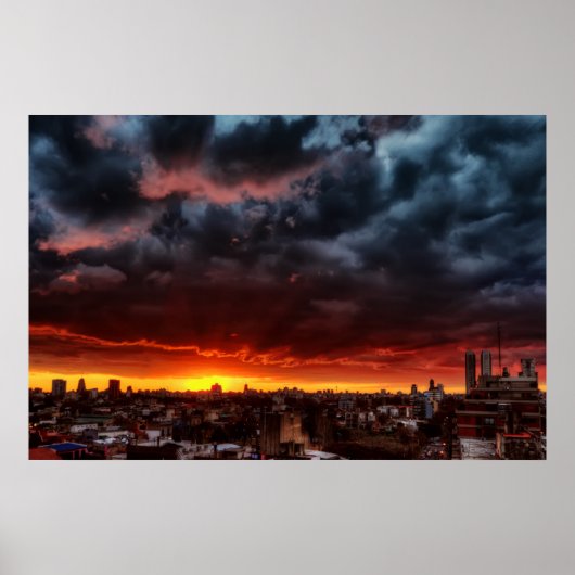 Clouds, Sunset and Red Poster (Voorkant)