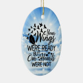 Clouds ter nagedachtenis van een geliefde kerstman keramisch ornament (Rechts)