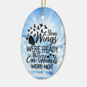 Clouds ter nagedachtenis van een geliefde kerstman keramisch ornament (Links)