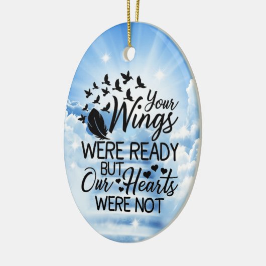 Clouds ter nagedachtenis van een geliefde kerstman keramisch ornament (Links)