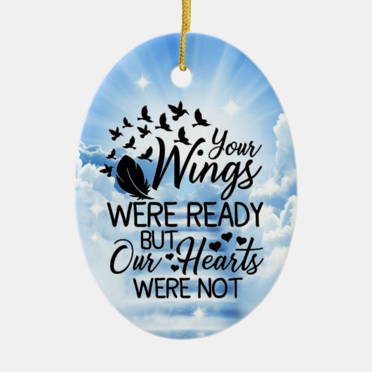 Clouds ter nagedachtenis van een geliefde kerstman keramisch ornament (Voorkant)