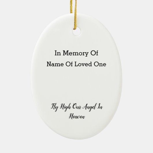 Clouds ter nagedachtenis van een geliefde kerstman keramisch ornament (Achterkant)