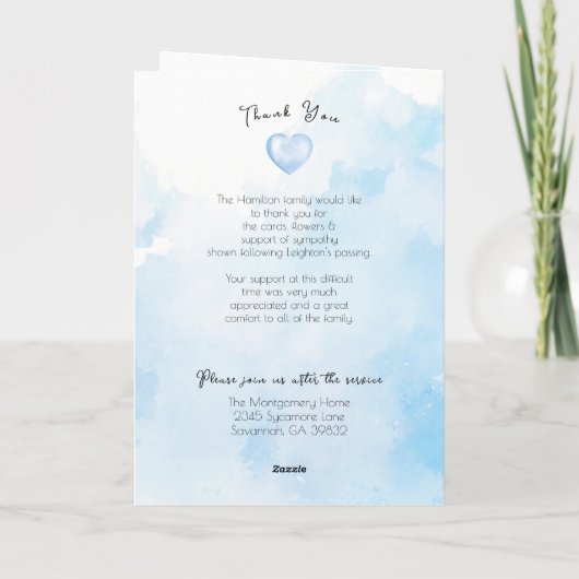 Clouds Uitvaart overlijdensvolgorde Programma (Achterkant)