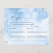 Clouds Vrijgezellenfeest Recept Kaart (Voorkant / Achterkant)