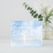 Clouds Vrijgezellenfeest Recept Kaart (Staand voorkant)